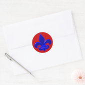 Sticker Rond Fleur de lis bleu (Enveloppe)