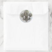 Sticker Rond Fleur de lis Cristal sur blanc (Sac)