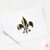 Sticker Rond Fleur de Lis, do-it-yourself arrière - plan+texte (Enveloppe)