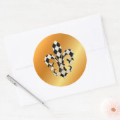 Sticker Rond Fleur de Lis, do-it-yourself arrière - plan+texte (Enveloppe)