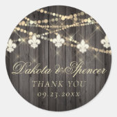 Sticker Rond Fleur de Lis Éclairages Rustiques | Mariage Bohème (Devant)