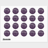 Sticker Rond Fleur de Lis Eggplant Lumières pourpres | Mariage (Feuille)