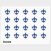 Sticker Rond Fleur de Lis en bleu (Feuille)