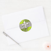 Sticker Rond Fleur de Lis en fibre d'argent (Enveloppe)