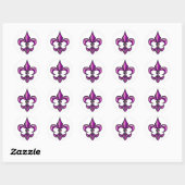 Sticker Rond Fleur de Lis en Lavande violette (Feuille)