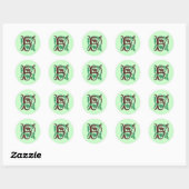 Sticker Rond Fleur de lis F Monogramme (Feuille)