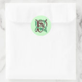 Sticker Rond Fleur de lis F Monogramme (Sac)