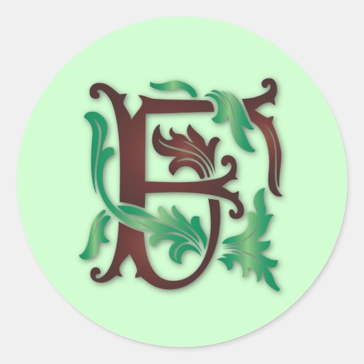 Sticker Rond Fleur de lis F Monogramme (Devant)
