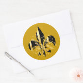Sticker Rond Fleur de Lis, fond+texte DIY (Enveloppe)