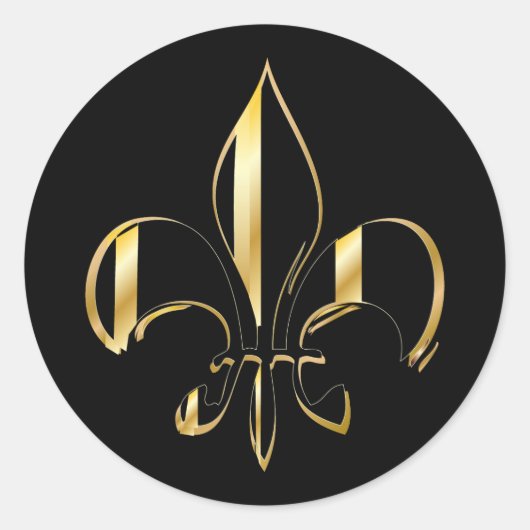 Sticker Rond Fleur de Lis, fond+texte DIY (Devant)