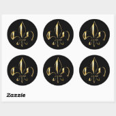 Sticker Rond Fleur de Lis, fond+texte DIY (Feuille)