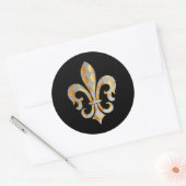Sticker Rond Fleur de Lis, fond+texte DIY (Enveloppe)