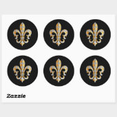 Sticker Rond Fleur de Lis, fond+texte DIY (Feuille)