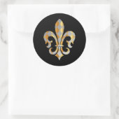 Sticker Rond Fleur de Lis, fond+texte DIY (Sac)