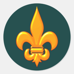 Sticker Rond Fleur De Lis Gold