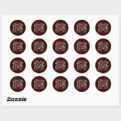 Sticker Rond Fleur de lis K Monogramme (Feuille)