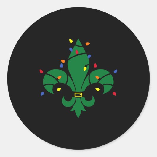 Sticker Rond Fleur De Lis Louisiana New Orleans Lily Symbol Chr (Devant)
