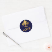 Sticker Rond Fleur de lis Love (Enveloppe)