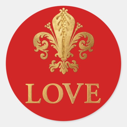 Sticker Rond Fleur de lis Love (Devant)