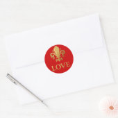 Sticker Rond Fleur de lis Love (Enveloppe)