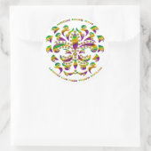 Sticker Rond Fleur de lis Mardi Gras 2011 V-1 (Sac)