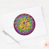 Sticker Rond Fleur de lis Mardi Gras 2011 V-1 (Enveloppe)