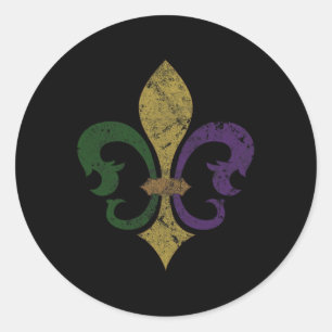 Sticker Rond Fleur De Lis Mardi Gras New Orleans S Hommes Femme