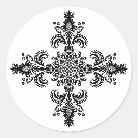 Sticker Rond Fleur de lis Méditation 4 coins (Devant)