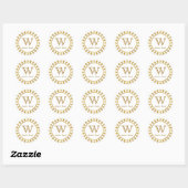 Sticker Rond Fleur de lis Monogramme personnalisable (Feuille)