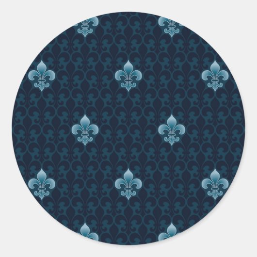 Sticker Rond Fleur De Lis Motif (Devant)