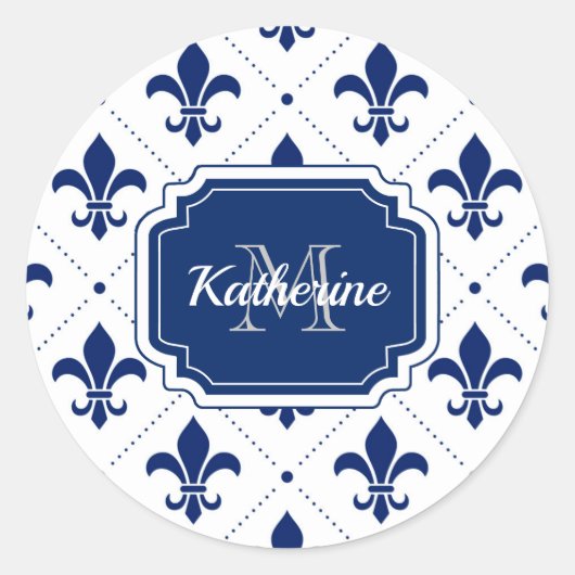 Sticker Rond Fleur de lis Motif (Devant)