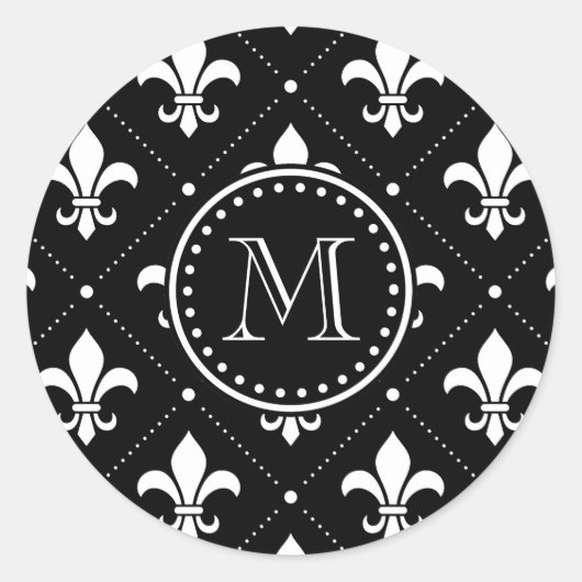 Sticker Rond Fleur De Lis Motif (Devant)