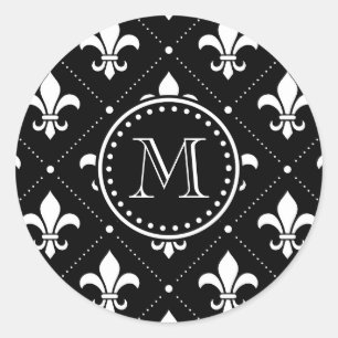 Sticker Rond Fleur De Lis Motif