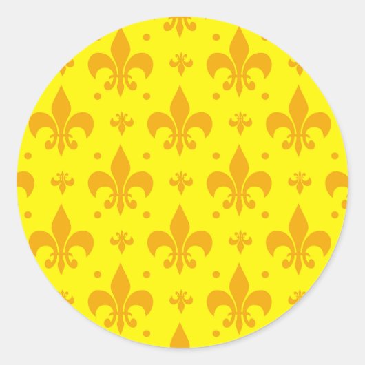 Sticker Rond Fleur de lis Motif jaune (Devant)