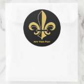Sticker Rond Fleur de lis noir et or (Sac)