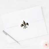 Sticker Rond Fleur de Lis noir et or (Enveloppe)