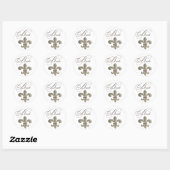 Sticker Rond Fleur de lis NOLA Bride Bling (Feuille)