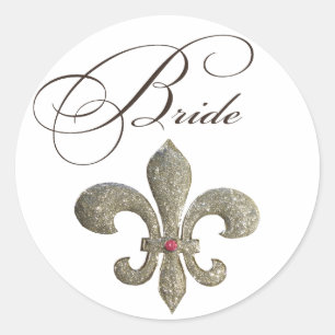 Sticker Rond Fleur de lis NOLA Bride Bling