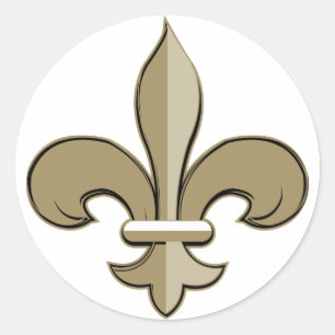 Sticker Rond Fleur de lis - Or et noir