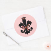 Sticker Rond Fleur de lis Reine avec arc (Enveloppe)
