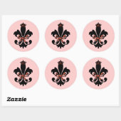 Sticker Rond Fleur de lis Reine avec arc (Feuille)