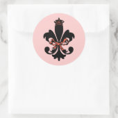 Sticker Rond Fleur de lis Reine avec arc (Sac)