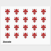 Sticker Rond Fleur de lis rouge foncé (Feuille)