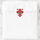 Sticker Rond Fleur de lis rouge foncé (Sac)