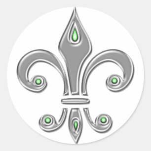 Sticker Rond Fleur de lis, Trinity Symbole, Lilie, Iris