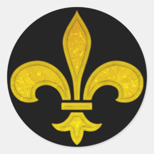 Sticker Rond Fleur De Lis Verre Coupé