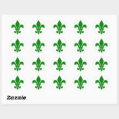 Sticker Rond Fleur de Lis verte (Feuille)