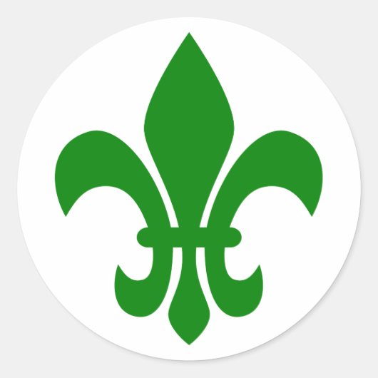 Sticker Rond Fleur de Lis verte (Devant)