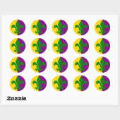 Sticker Rond Fleur de Lis verte (Feuille)