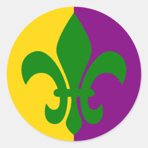 Sticker Rond Fleur de Lis verte